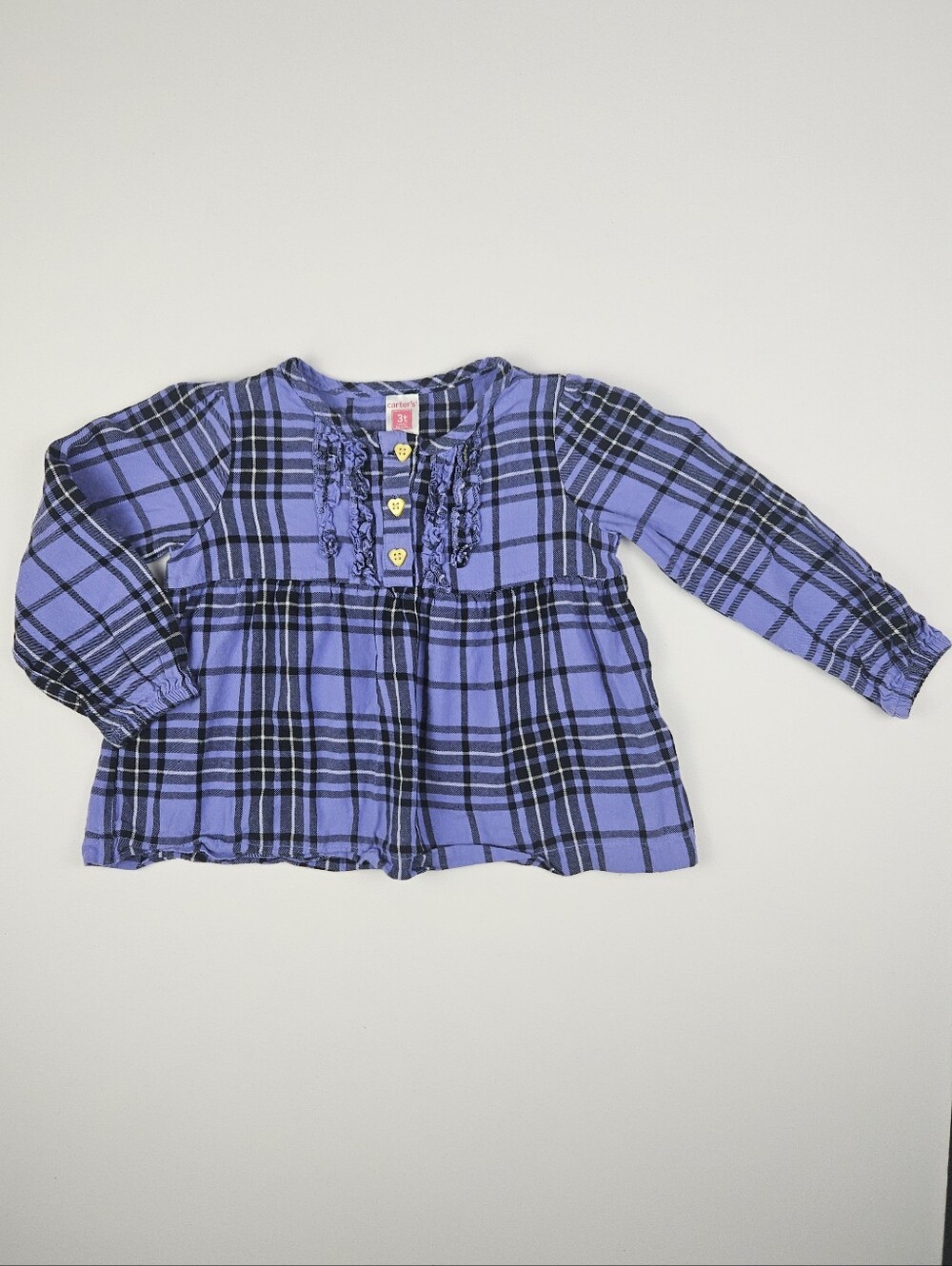 5/$25 Carter’s Purple Plaid Peplum Top Girls Size 3T